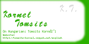 kornel tomsits business card